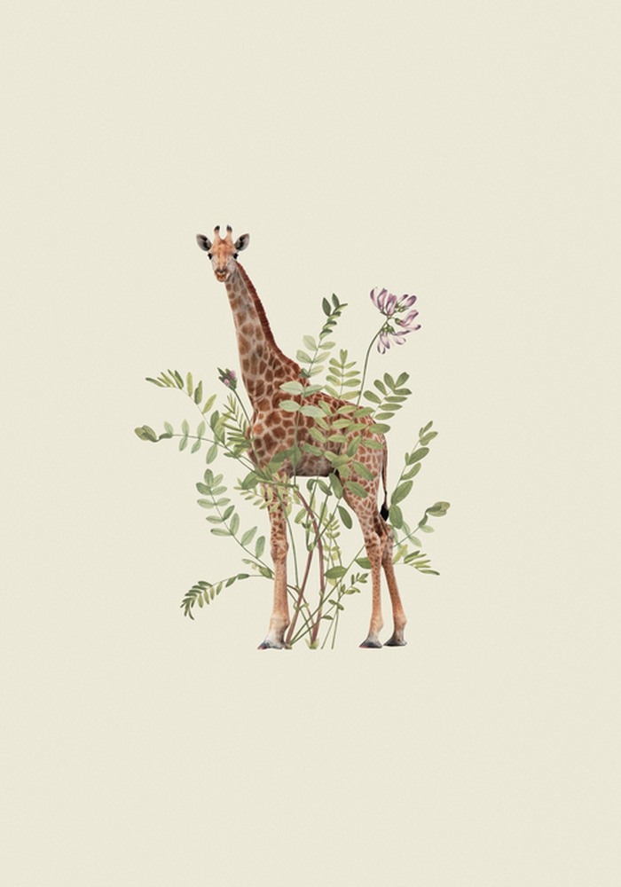 Tavla XL Floral Giraffe
