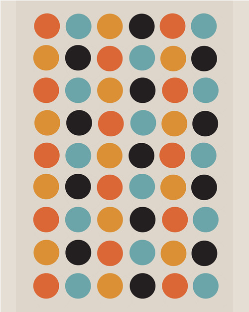 Canvas Retro Bauhaus Dots (40x50 cm)