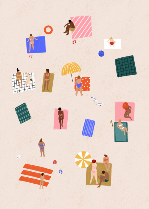 Poster At The Beach (50x70 cm) av Bea Müller