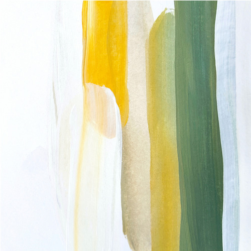 Canvas Yellow & Green Abstract (50x50 cm) av Ejaaz Haniff