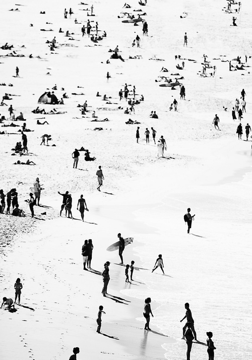 Poster Beach Silhouettes (21x30 cm) av Kathrin Pienaar