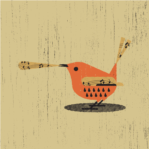 Canvas Singing Bird (100x100 cm) av Amer Karic