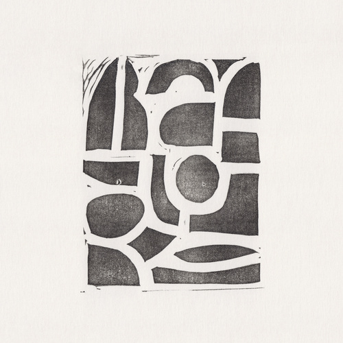 Canvas Linocut Abstract (50x50 cm) av Alisa Galitsyna