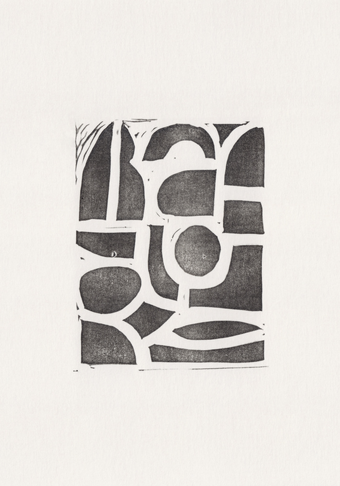 Canvas Linocut Abstract (70x100 cm) av Alisa Galitsyna