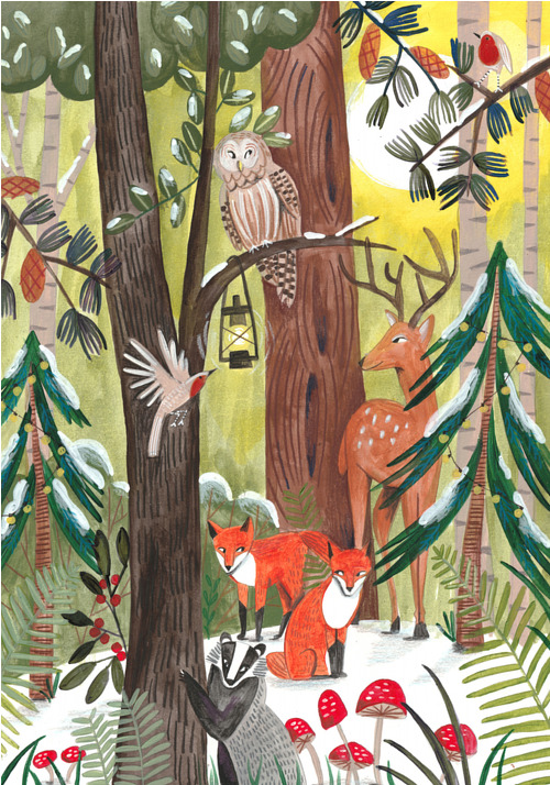 Tavla XL Enchanted Winter Forest (70x100 cm) av Caroline Bonne Müller