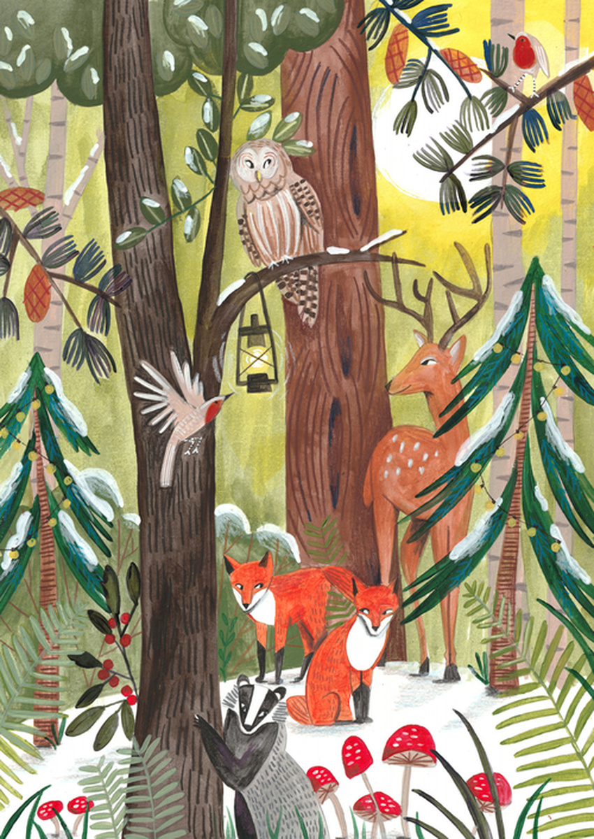 Tavla XL Enchanted Winter Forest (85x120 cm) av Caroline Bonne Müller