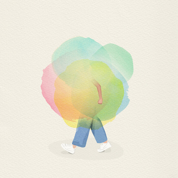 Canvas Cloud of Joy (70x70 cm) av Giselle Dekel