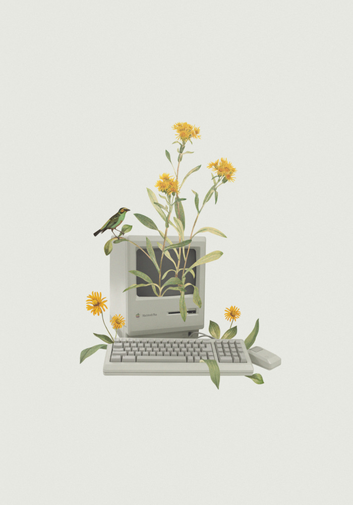 Tavla XL Floral Vintage Computer