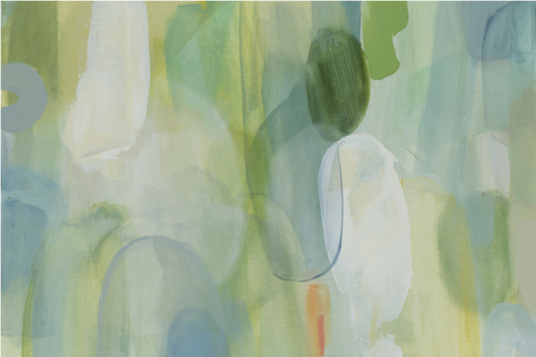Canvas Green Blue Abstract (150x100 cm) av Jenny Westenhofer