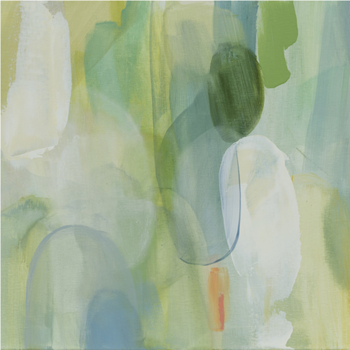 Canvas Green Blue Abstract (70x70 cm) av Jenny Westenhofer