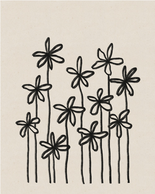 Canvas A Field of Flowers (40x50 cm) av Alisa Galitsyna