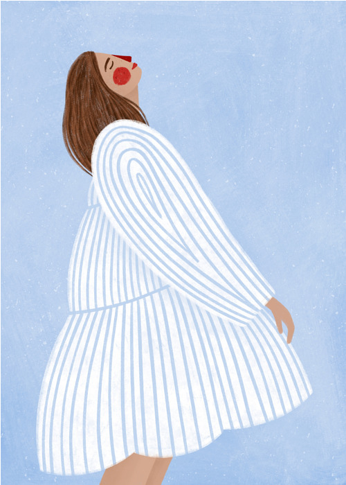 Canvas The Woman with the Blue Stripes