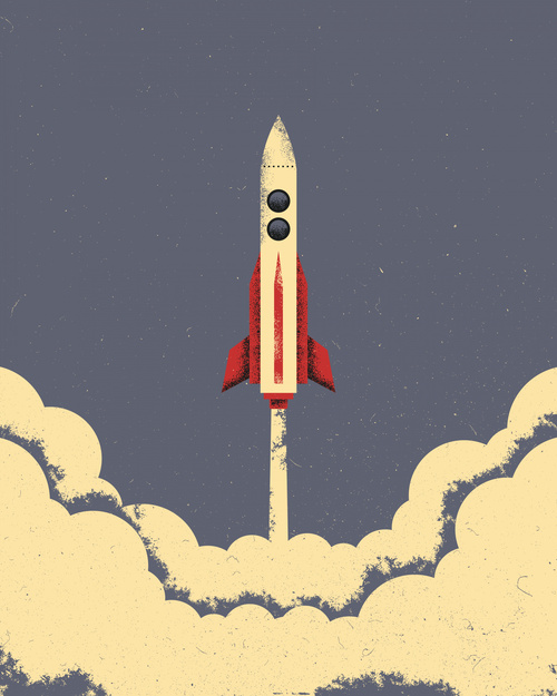Poster Rocket Blast (40x50 cm) av Amer Karic