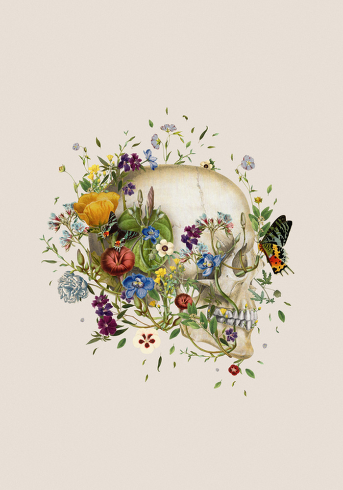 Tavla XL Floral Skull