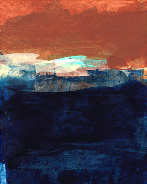 Canvas Abstract Horizons (40x50 cm) av Simona Gocan