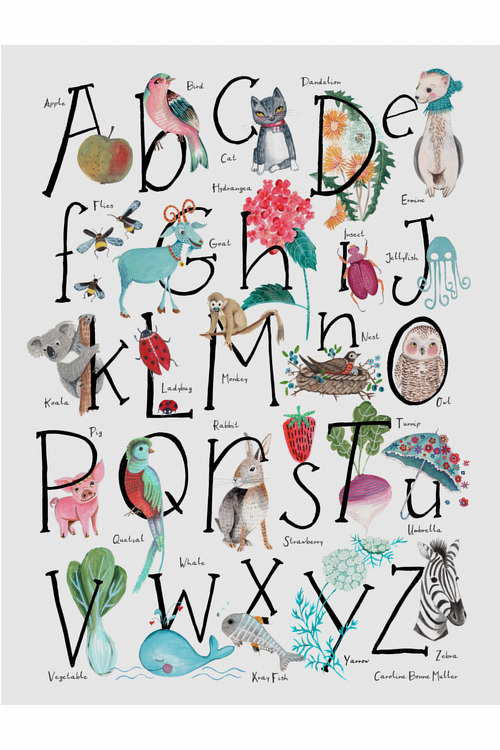 Canvas Alphabet Adventure (100x150 cm) av Caroline Bonne Müller