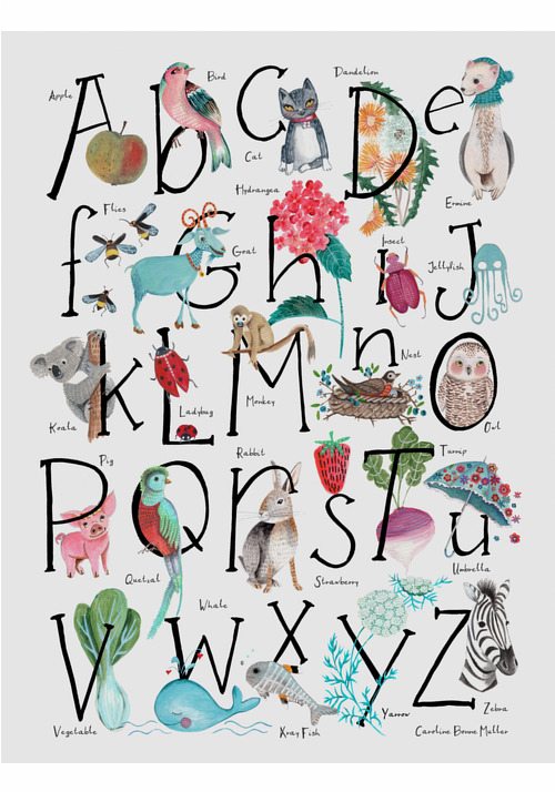 Canvas Alphabet Adventure (70x100 cm) av Caroline Bonne Müller