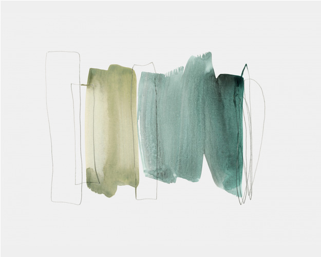 Canvas Green Strokes (50x40 cm) av Iris Lehnhardt