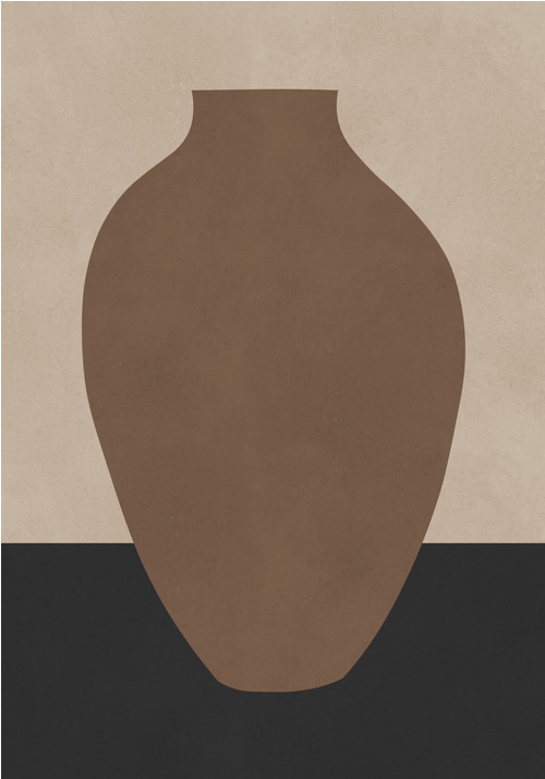 Tavla XL Tribal Shapes - Brown Vase