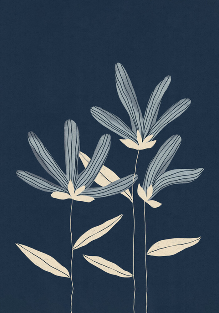 Canvas Three Flowers (70x100 cm) av Alisa Galitsyna